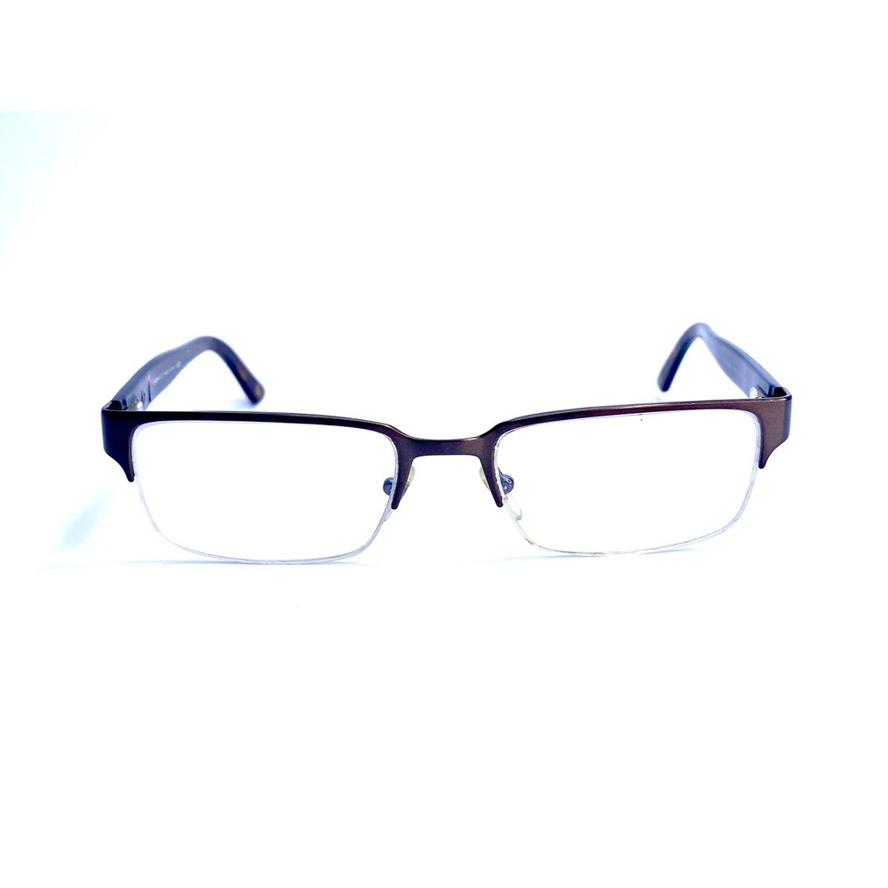 Versace Brown Metal Half Rim Rectangular Glasses Italy MOD. 1187 1269 53 18 140